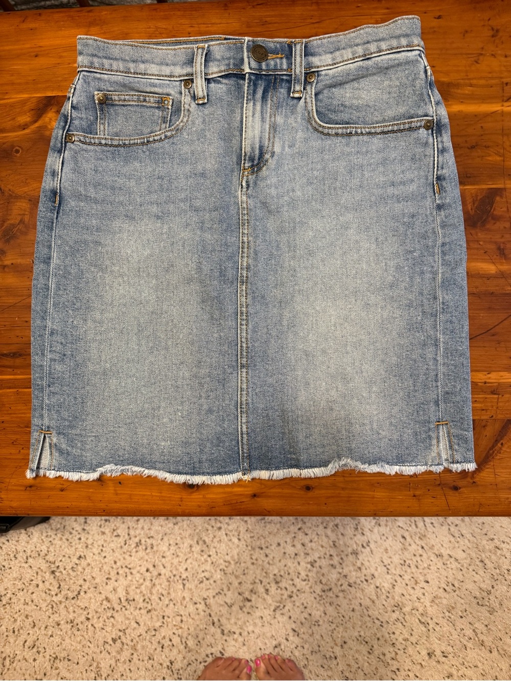 Loft Woman’s Light Wash Denim Mini Skirt - Women